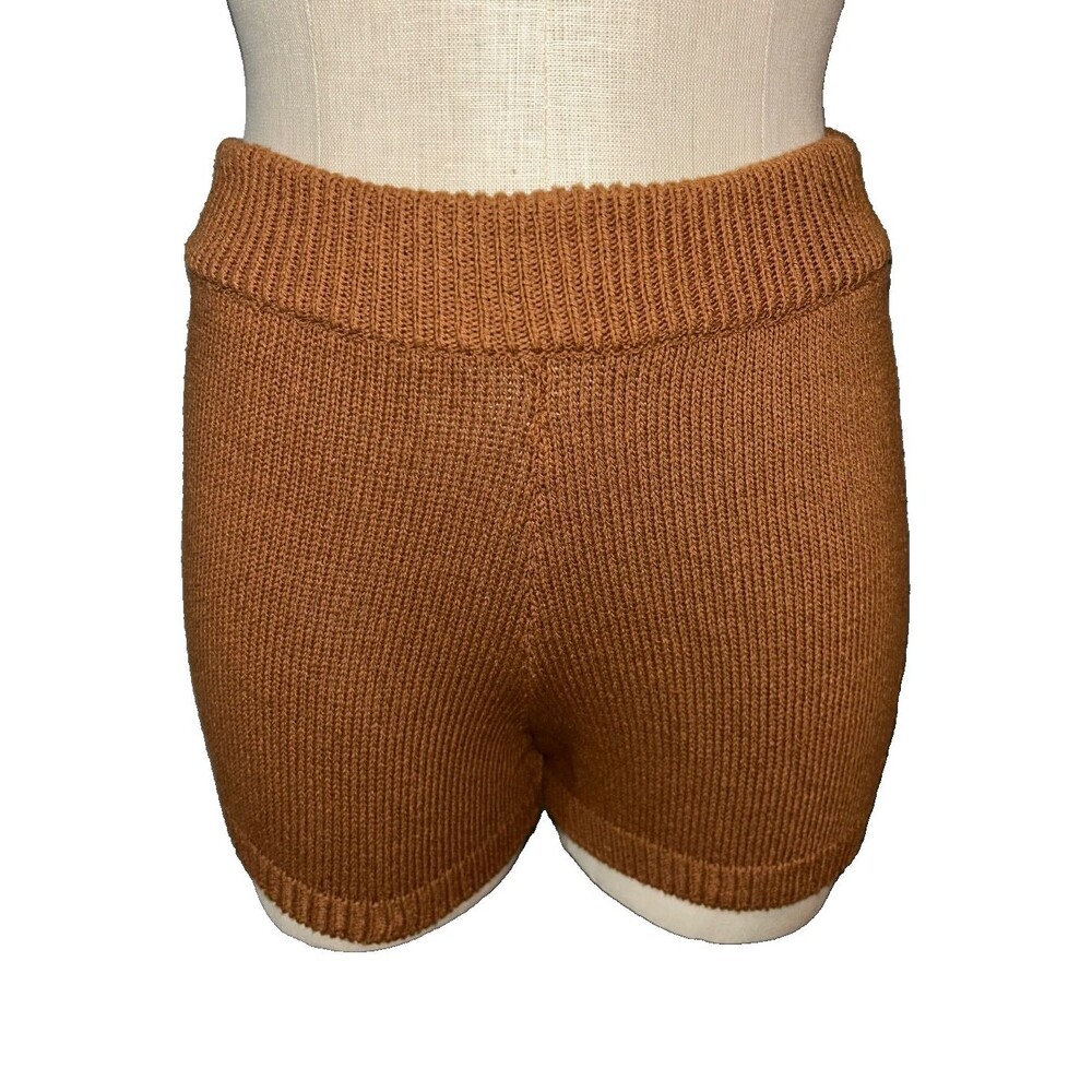Motel Made in Italy Women’s NWT Knit Cotton Sweater Shorts OS Lounge Coquette